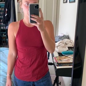 Nancy Rose red athletic tank